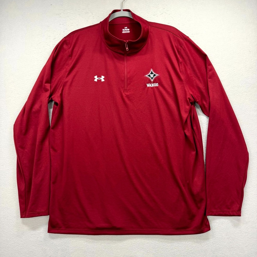 Under Armour Wando High School 1/4 Zip Pullover Mens XL Red Long Sleeve‎ Active